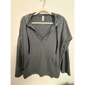 Balance Collection Hoodie Womens Medium Gray V-Neck Space Dye Athliesure